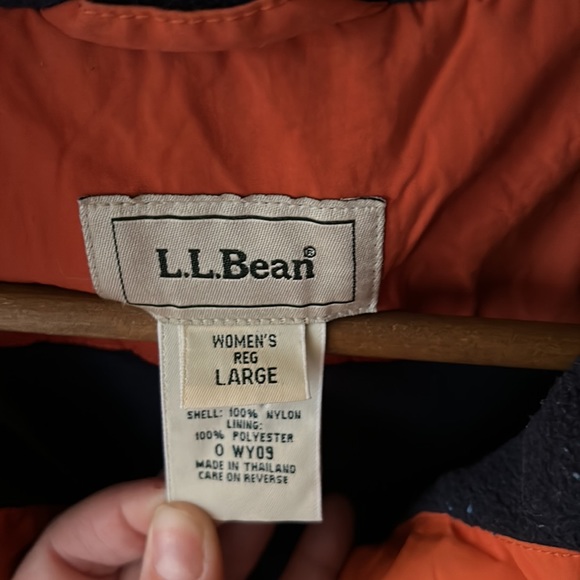 VINTAGE LL Bean Orange Vest Fleece Lined - Picture 3 of 10